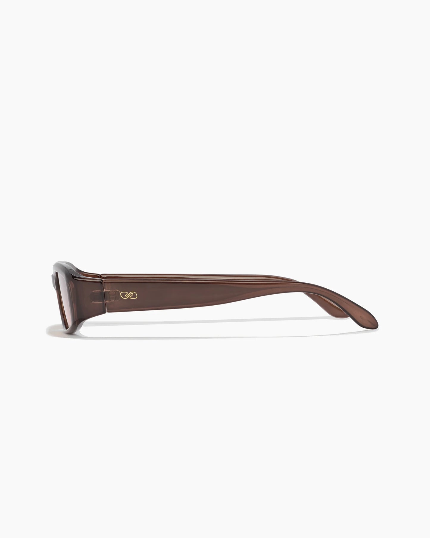 Brown eyeglasses on a white background