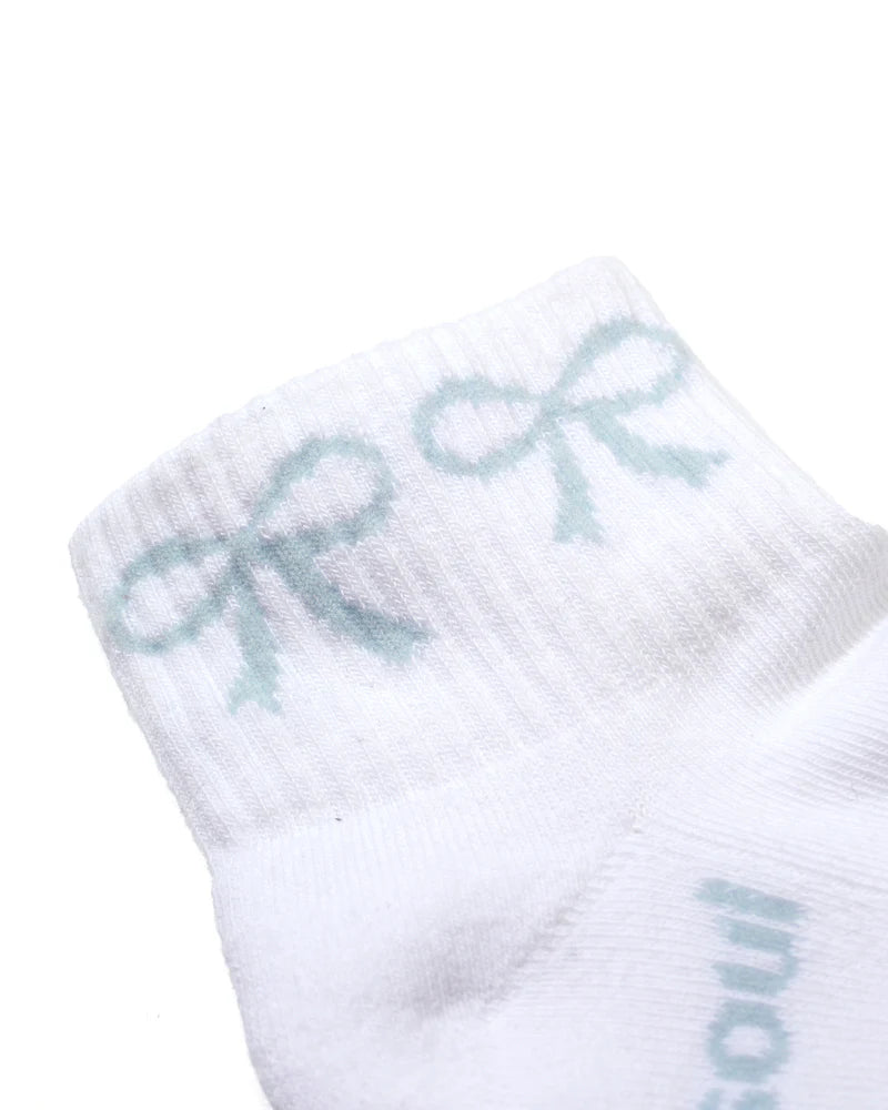 holly quarter sock in blue - CHERRY KNOTS