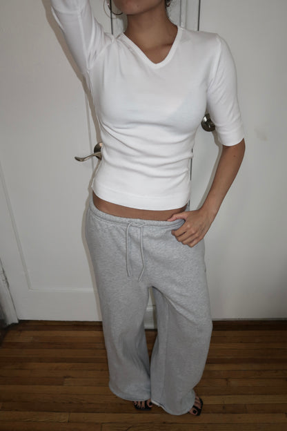 organic v rib tank in white