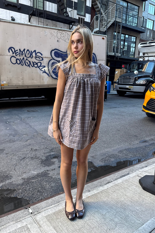 winona plaid mini dress - CHERRY KNOTS