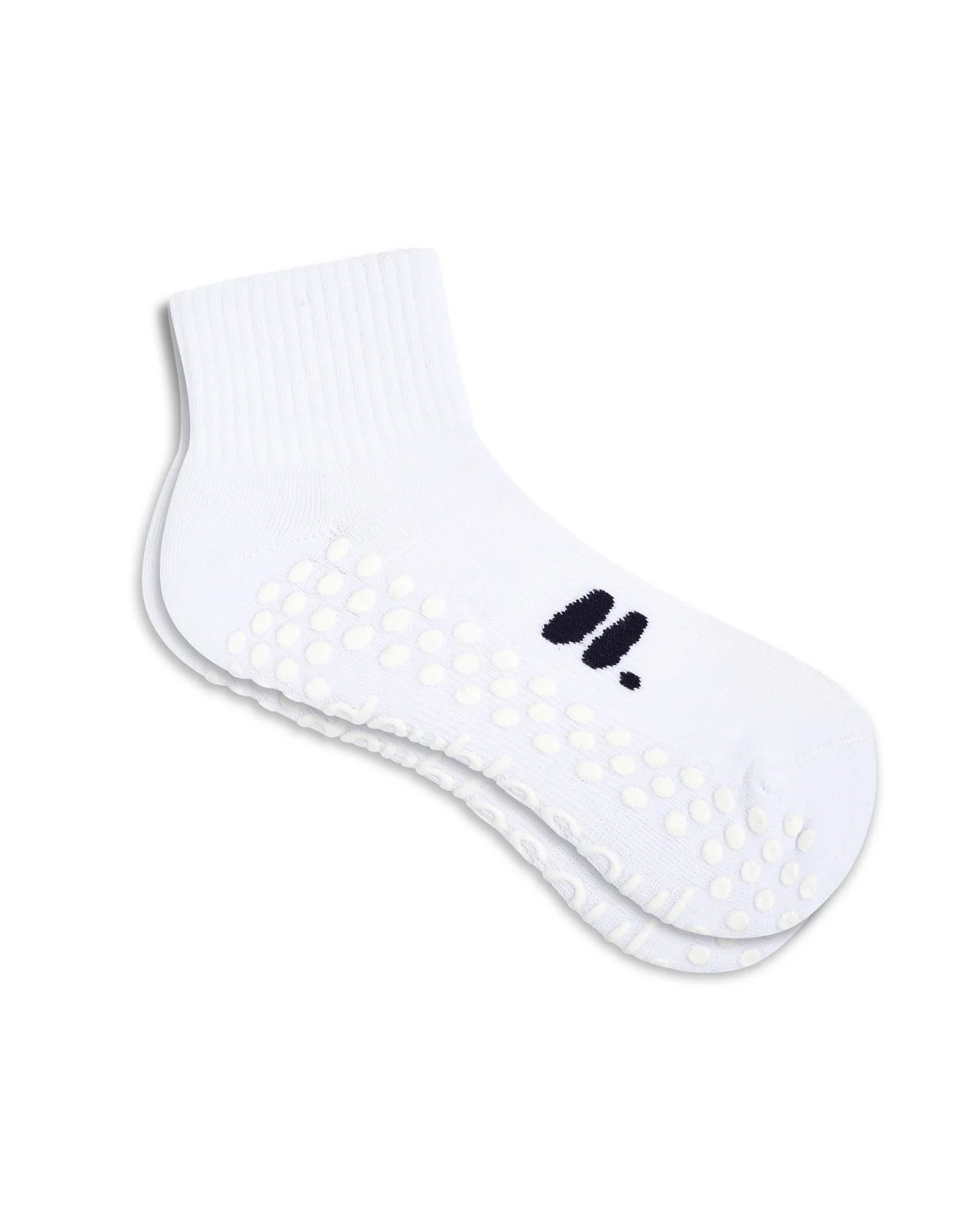 quarter grip sock in white - CHERRY KNOTS