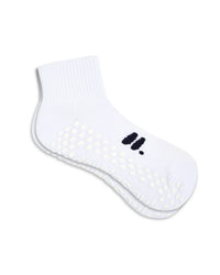 quarter grip sock in white - CHERRY KNOTS