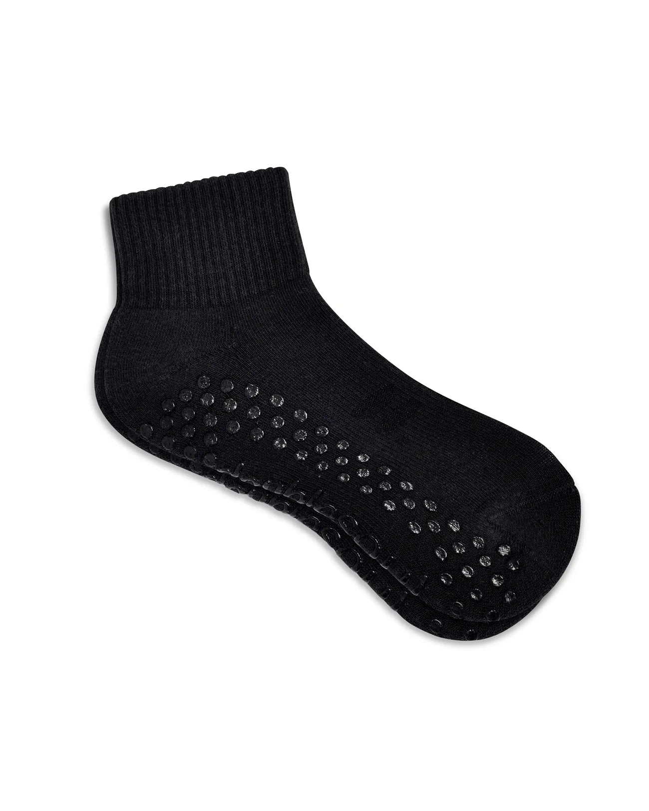 quarter grip sock in black - CHERRY KNOTS