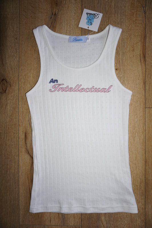 an intellectual pointelle tank