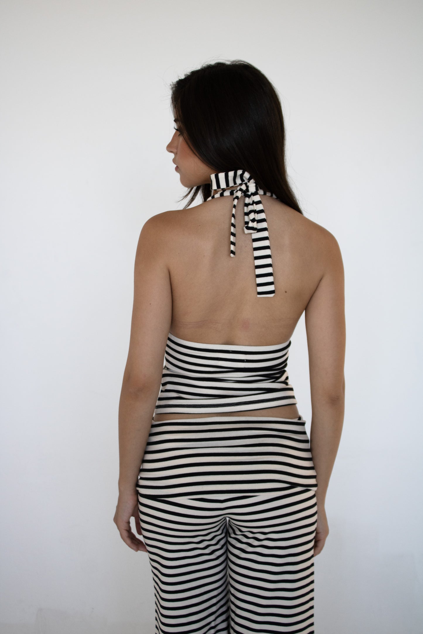 halter top in stripes - CHERRY KNOTS