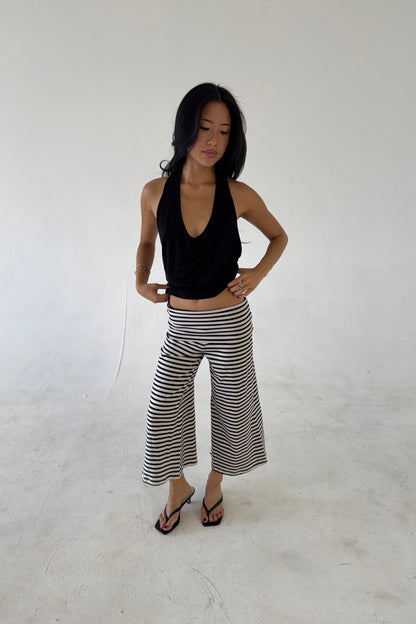 cropped gaucho in stripes - CHERRY KNOTS
