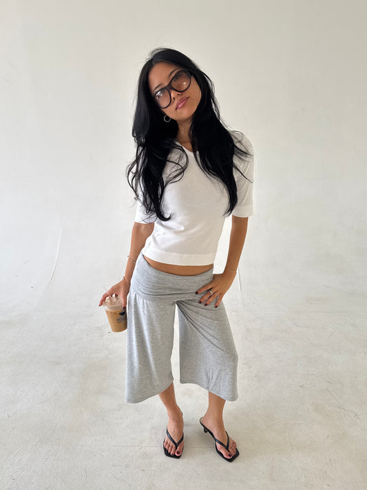 organic v rib tank in white