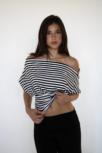 anna off the shoulder in stripes - CHERRY KNOTS