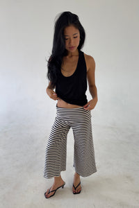 cropped gaucho in stripes - CHERRY KNOTS
