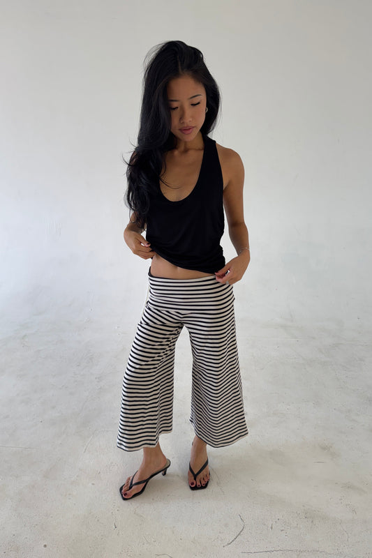 cropped gaucho in stripes