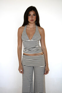 halter top in stripes - CHERRY KNOTS