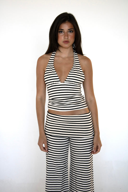 halter top in stripes