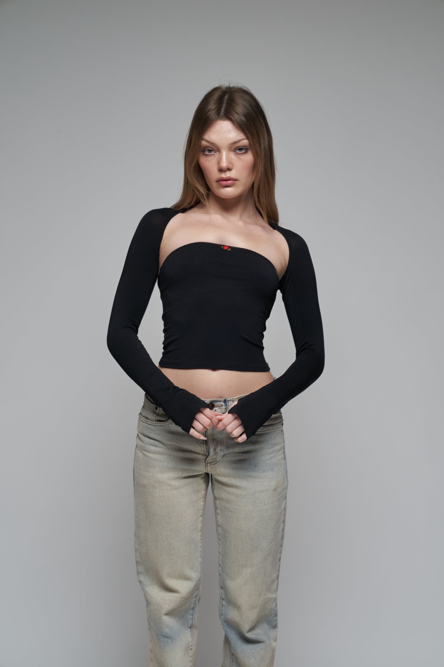 lined contour tube top in onyx
