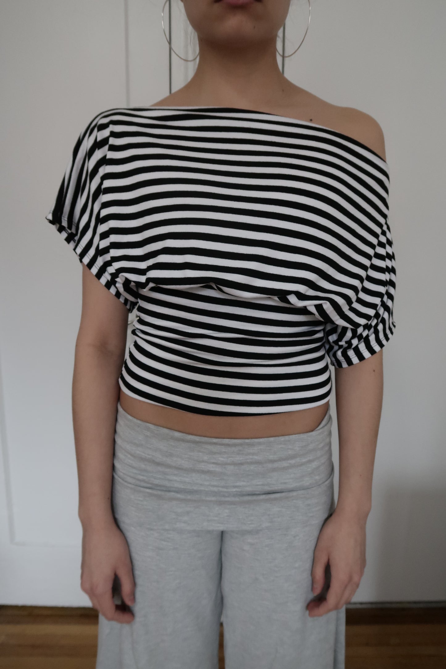 anna off the shoulder in stripes