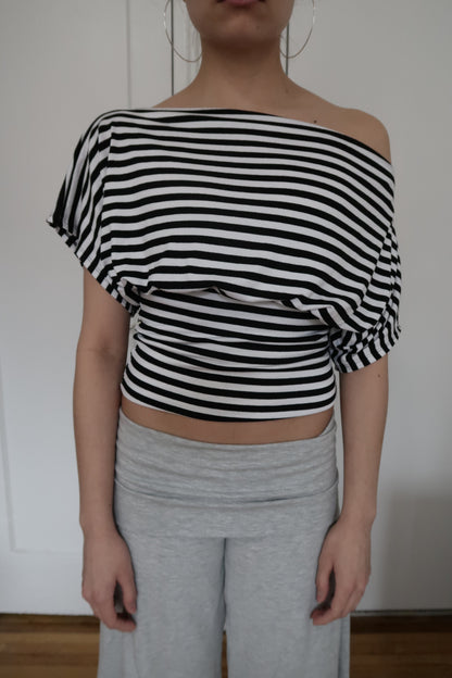 anna off the shoulder in stripes