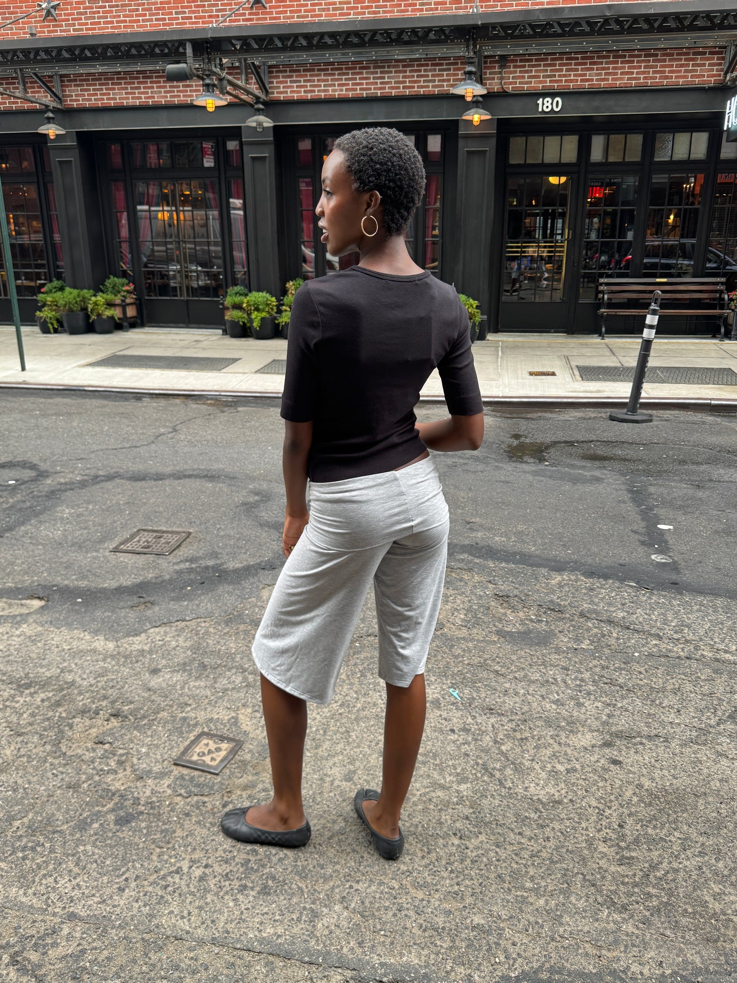 organic v rib tank in black - CHERRY KNOTS