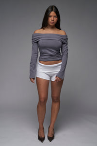 luca top in grey - CHERRY KNOTS