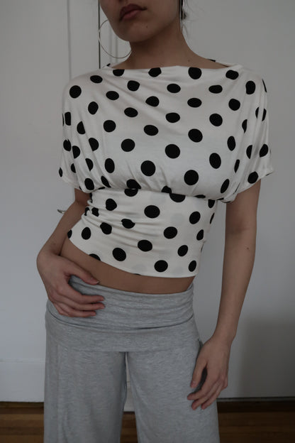 anna off the shoulder in polka dot