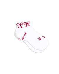 holly quarter sock in red velvet - CHERRY KNOTS
