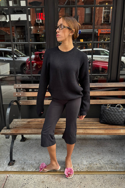 crewneck sweater in black - CHERRY KNOTS