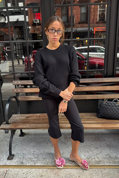 crewneck sweater in black - CHERRY KNOTS