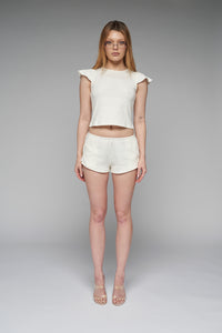 arete shorts in white - CHERRY KNOTS