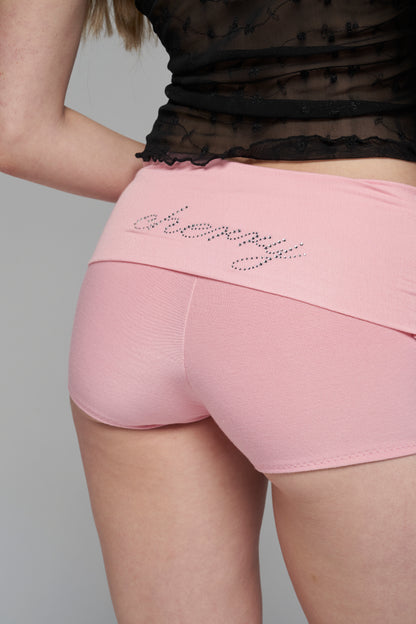 cherry micro shorts in pink