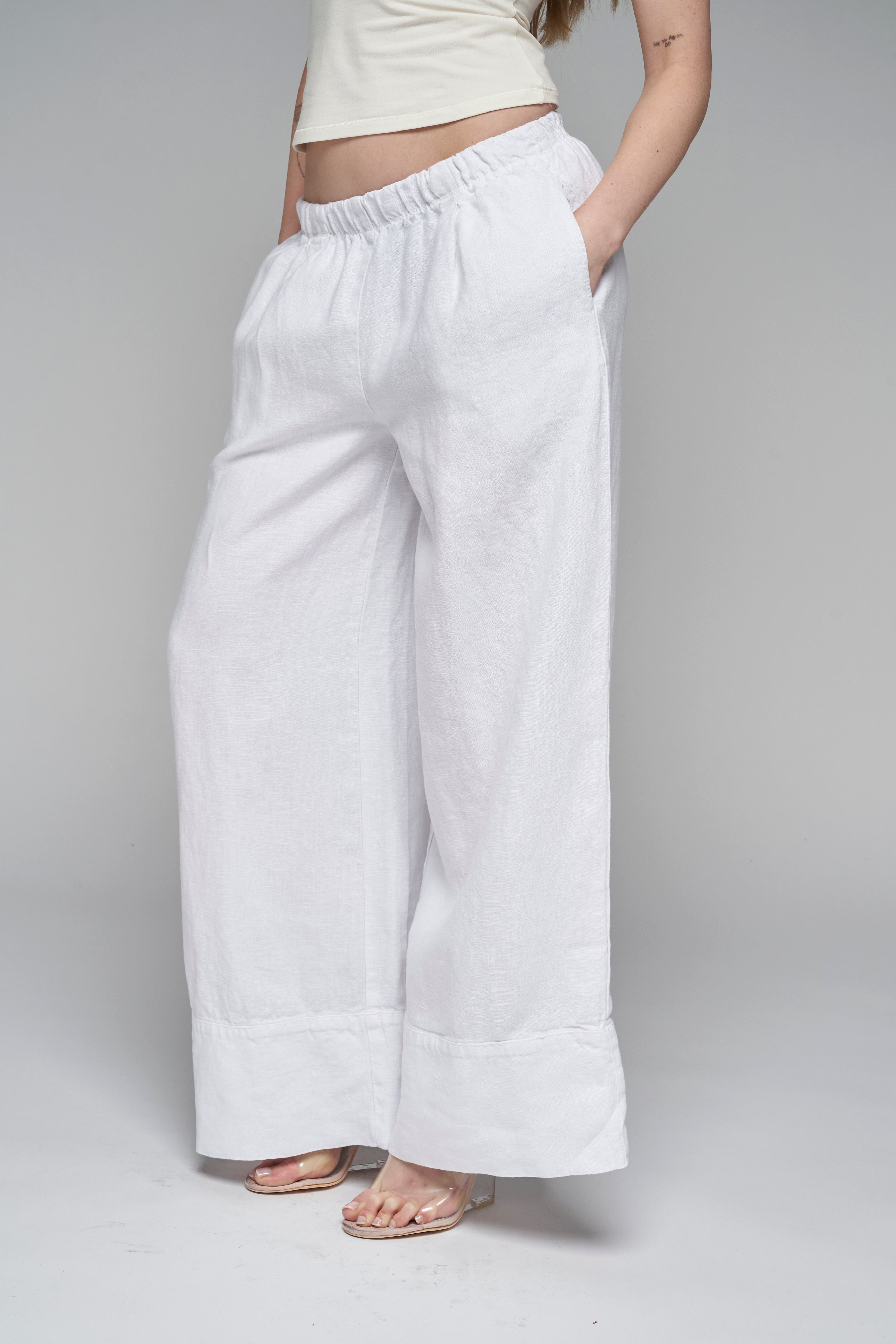 charlotte pant in white – CHERRY KNOTS