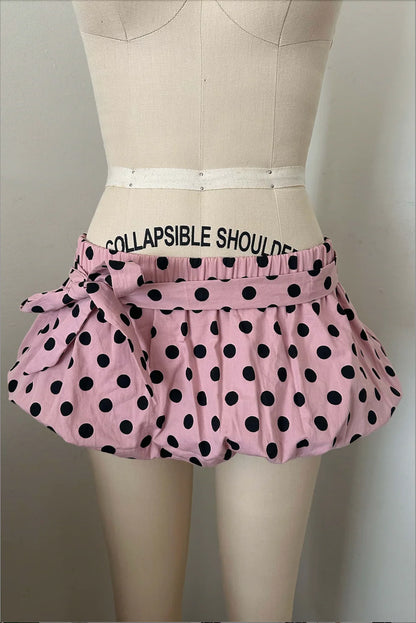 Pink polka dot skirt on a mannequin 