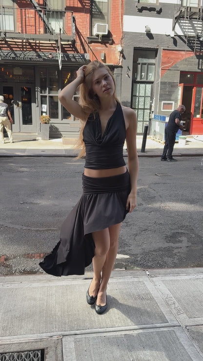 multi wear cowl neck halter