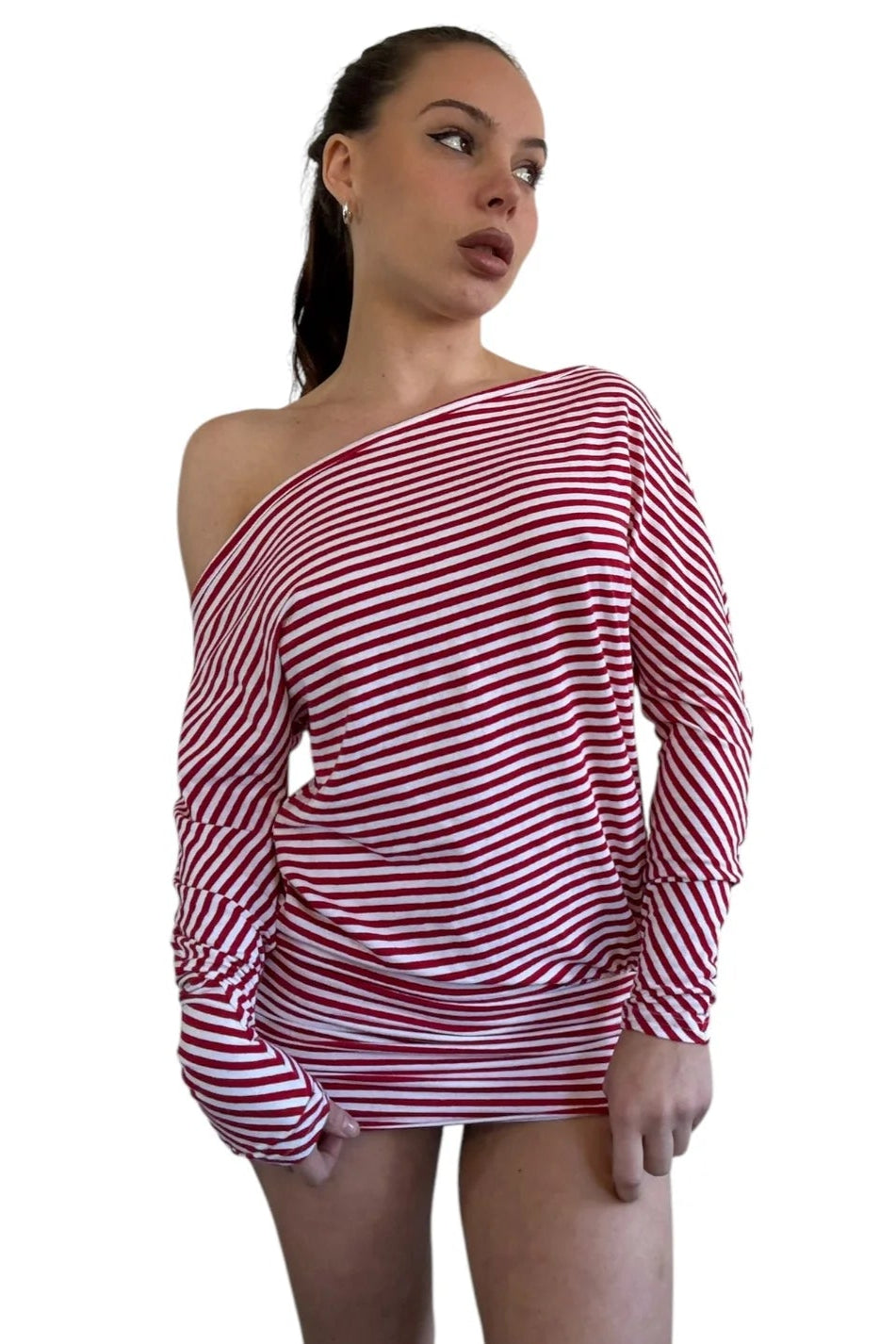 tara dress in stripes